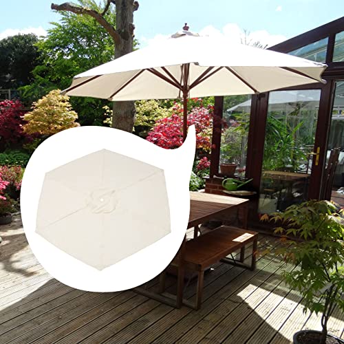 kemengsuer Replacement Parasol Cover, 2m/6 Ribs Polyester Fabric Waterproof Patio Umbrella Parasol Cover, Garden Parasol Canopy Cover Garden Shad