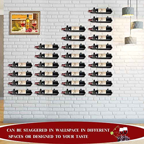 KHayRovies Set of 12 Metal Wine Rack Wall Mounted,Hanging Red Wine Shelf Champagne Bottle Rack Cabinet Organizer,Iron Liquor Bottle Display Holde