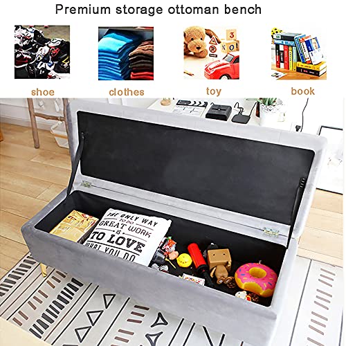 Luxurious Crystal Button Storage Bench,Velvet Upholstered End of Bed Bench,Modern Decoration Furniture Living Room Footrest Entryway Shoe Bench-D