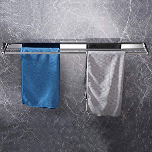 N/A Towel Rack - Stainless Steel Towel Bar, Double Towel Rack, Bathroom Towel Storage Rack Without Punching, Size 40x4.5x3 Cm