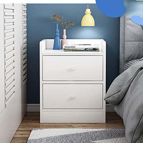 JYDQM Floor Cabinet, 2 Drawers Wooden Storage Cabinet for Home Office Living Room Bathroom Side Table Sturdy Bedroom Night Stand, White