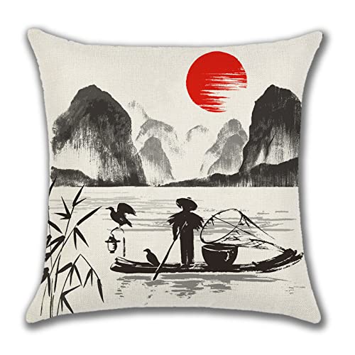 Ohok Outdoor Waterproof Cushion Covers 45x45 cm Pack of 4 Decorative Throw Cushion Covers Cushion Case for Sofa Couch Bed Living Room Outdoor Pat