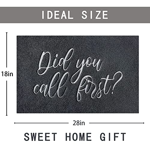 JJUUYOU Welcome Mats for Front Door Did You Call First Rugs Outdoor Black Doormat with Non Slip Rubber Rugs Decor for Home Farmhouse Balcony Pati