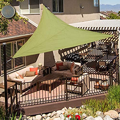 OldPAPA Sun Shade Sail Waterproof Triangle Sun Shade UV Block Sunscreen Awning Garden Beach Patio Canopy 3x3x3m, ArmyGreen