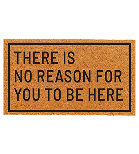 THEODORE MAGNUS Natural Coir Doormat with Non-Slip Backing - 17 x 30 - Outdoor / Indoor - Natural - Live Laugh Leave - COIR-1730-15-405