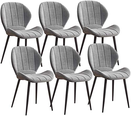 Modern Kitchen Dining Room Chairs Set Of 6 Velvet Dining Chairs Soft Seat With Black Metal Legs Kitchen Chairs For Kitchen Restaurant Modern Offi