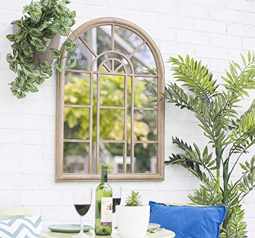 La Hacienda 55426 Rounded Arch Outdoor Mirror, stone effect, 97.0 cm*4.0 cm*67.0 cm