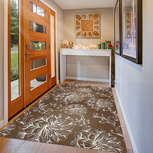 Cosilyt Extra Large 3×5 Feet 1/10" Ultra Thin Front Door Mat Indoor Entryway Area Rug for Inside Entry, Non Slip Washable Rubber Interior Door Ma