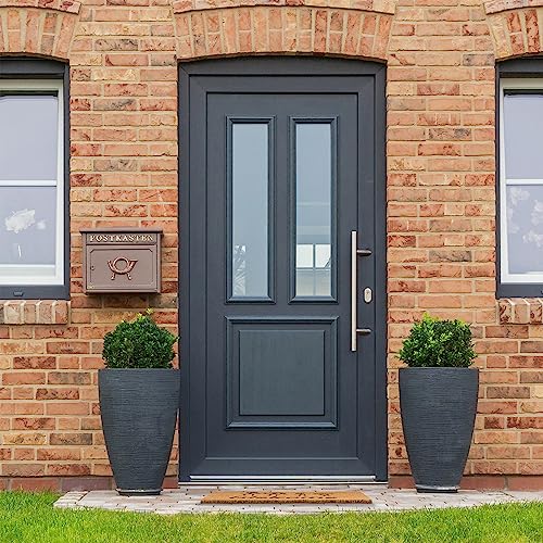 Relaxdays Coir Doormat, 80% coconut 20% plastic, Natural/Black, 40 x 60 cm