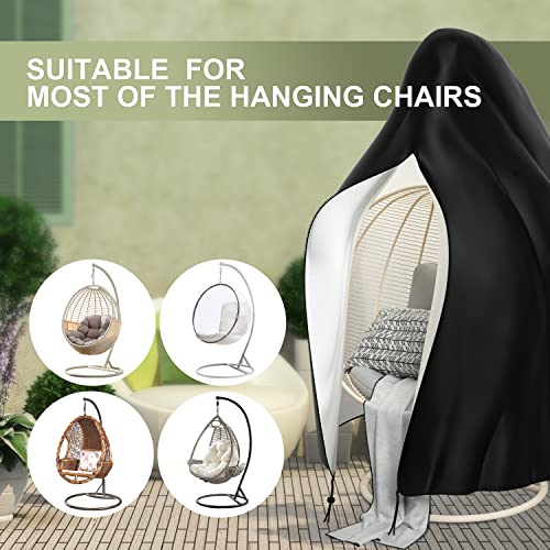 Priksia Egg Chair Cover Waterproof Patio Hanging Egg Chair Cover 210D Oxford Outdoor Swing Egg Chair Cover with Zipper 115x190cm