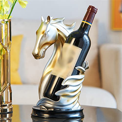 LIUZH Decor Horse Sculpture Wine Bottle Racks Cabinet Decorative Display Stand Holder Wine Shelves Wine Bottles Organizers