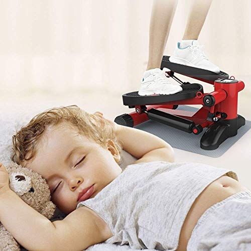 TWDYC Mini Stepper Air Climber Step Fitness Exercise Machine with Resistance Band and LCD Display