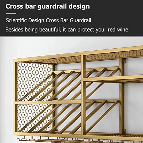 Wine Rack Wall Mounted, Metal Hanging Wine Holder, Glass Rack Iron Display Stand Wine Holder With Shelves, Wall Wine Rack Bottles, Modern Metal W