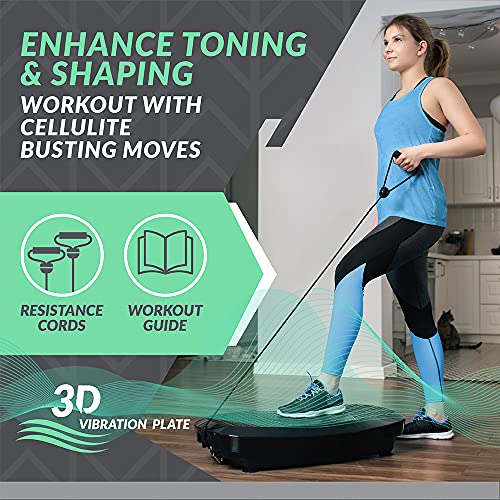 Bluefin Fitness Dual Motor 3D Power Vibration Plate | Oscillation, Vibration + 3D Motion | Huge Anti-Slip Surface | Bluetooth Speakers | Lose Fat