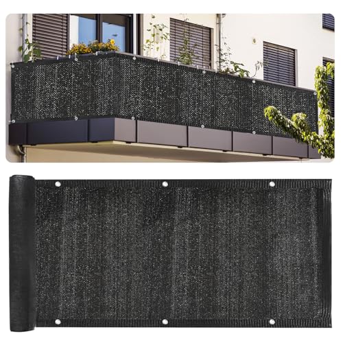 PATIKIL 3'x10' Patio Privacy Screen for Balcony, Fence Cover for Apartment Railing Netting Mesh Shade Fabric Balcony Cover for Outdoor Deck Backy