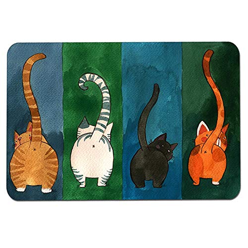 Mokernali Welcome Mats for Front Door, Funny Cat Doormat Mat with Non-Slip Backing Indoor Outdoor for Bathroom, Bedroom, Kitchen(40 * 60cm)