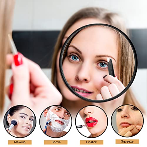 wlertcop Magnifying Mirror 10x Travel Magnifying Mirror Compact Mirror with Tweezer Cosmetic Mirror Magnified Makeup Mirror tweezer magnifying mi