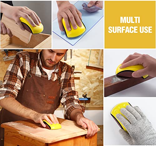 S SATC Hand Sanding Block 5 Inch Hook and Loop Sanding Block 1 Pack Mouse Sanding Block for Woodworking Furniture Restoration Automotive Body Art