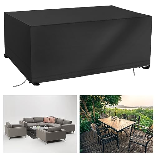 OFFCUP Garden Furniture Cover, 180*120*74cm Rattan Cube Set Cover, Heavy Duty 420D Oxford Fabric Patio Table Cover Patio Furniture Cover Garden T