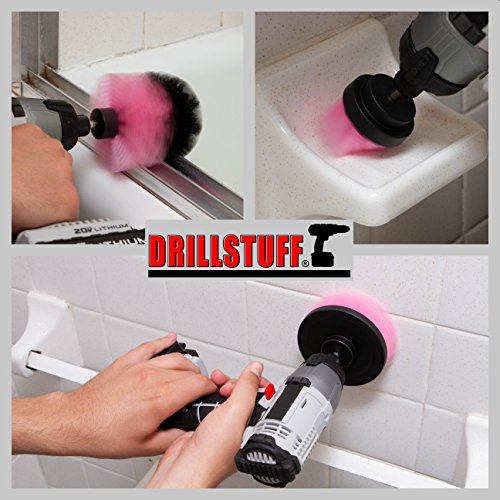Cleaning Supplies - Bathroom Accessories - Drill Brush - Shower Cleaner - Tile - Bathtub - Bath Mat - Sink - Shower Door - Grout Cleaner - Basebo