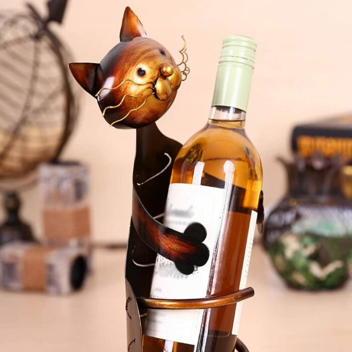 N/A Rack Wine Holder Shelf Metal Practical Sculpture Wine Stand Home Decoration Interior Crafts