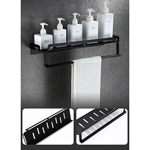 N/A Multifunctional Towel Rack- Black Space Aluminum Towel Racks, Bathroom Towel Shelf with Towel Bar Holder, Wall Mounted Multifunctional Towel