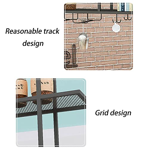 EMISOO Wine Rack Wall Mounted - Hanging Wine Rack/Flower Rack/Storage Rack | Bottle and Glass Rack | Industrial Country Retro Style | Bar Family