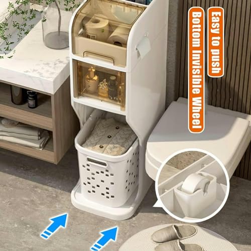 Small Bathroom Storage Cabinet for Small Spaces, Over The Toilet Storage Cabinet for Skinny Bathroom Storage Corner Floor, Narrow Bathroom Storag