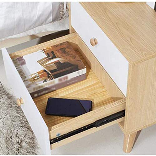JYDQM Nightstand White Night Stand, Side End Wood Bedside Tables with Drawer for Bedroom Livingroom, Wood Legs