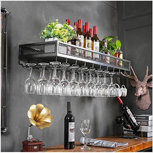 Stylish Simplicity Wall-Mounted Wine Rack Metal Simple Retro Style Multi-Function Living Room Creative Display Storage Wine Rack -Restaurant Kitc