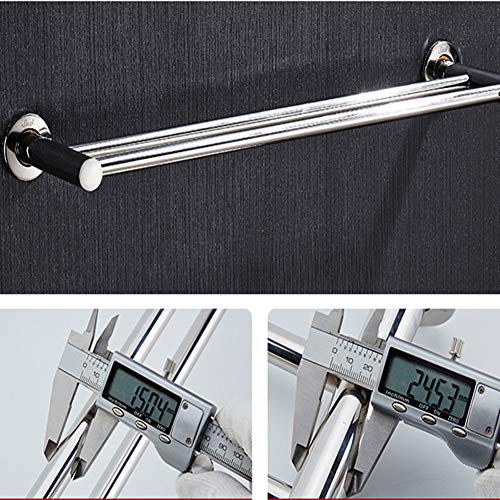 Double Towel Bar, Tiberham Double Layer Towel Rail Multi-Function Towel Rack, Contemporary Style Polished Finish Towel Holder Hanger Wall Mounted