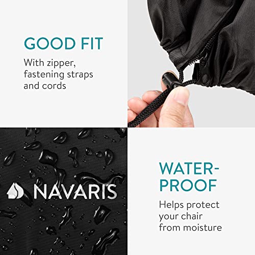 Navaris Hanging Chair Cover - 200x160cm Swing Chair Cover - Waterproof Egg Chair Cover with Zip - Outdoor Outside Garden Patio Cocoon Seat Cover