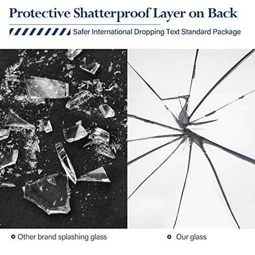 Brushed Black Bathroom Mirror (24 x36 Inch), Modern Black Mirror with Rounded Corner, Black Vanity Mirror for Bathroom, Metal Frame Mirror, Recta