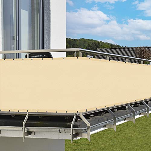 HENG FENG Balcony Screen Privacy Screen 90X500cm PES,UV and Weatherproof for Garden Terrace No Drilling With Ties,Anthracite