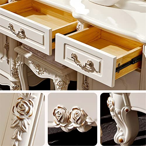 JYDQM Dressing Table Bedroom Dressing Cabinet Small Household Vanity Table Princess Style Vanity Cabinet