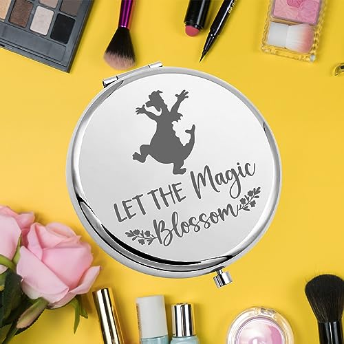 KEYCHIN Figment Dragon Pocket Mirror Purple Figment Fans Gifts Let The Magic Blossom Compact Makeup Mirror for Women Girls (Magic Blossom-S)