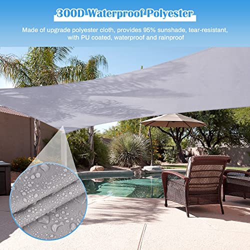 Minterest Sun Shade Sail Waterproof 2m x 3m, Sail Canopy Pergola Canopy Covers with 4 Ropes, 95% UV Block, Rectangle Sunshade Awning for Outdoor