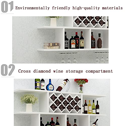 SUCHETA Wine Rack Wall Mounted Wine Racks, Solid Wood Wine Cabinet, Modern And Simple Wall Hanging Red Wine Shelf, Restaurant Shelf, Stylish Crea