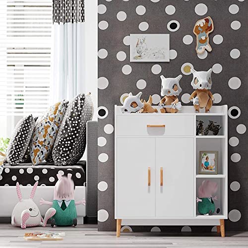 LIUZH Shoe Storage Cabinet With Cupboard For Living Room Office Bedroom Entrance (3 Shelves Drawer 2 Doors)