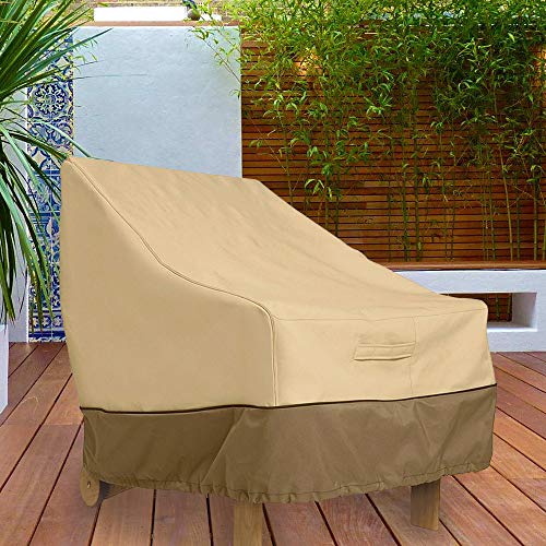 FOUNDOVE 2PCS Garden Chair Cover Waterproof for Garden Deep Seat Lounge Chair, Veranda High Back Armchair Sofa Furniture Covers for Patio Stackin