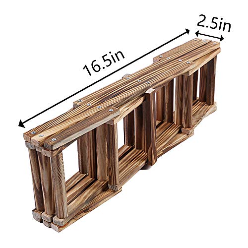 Ferfil Wine Rack, Wood Wine Storage Racks Countertop, 10 Bottle Wooden Stackable Wine Cellar Racks, Foldable Tabletop Free Standing Wine Bottle S