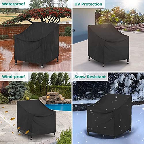 COOSOO Patio Chairs Cover Oxford Cloth Waterproof Dust-proof Sofa Furniture Cover Deep Seat Cover Protector for Outdoor Open Air Balcony Wicker C