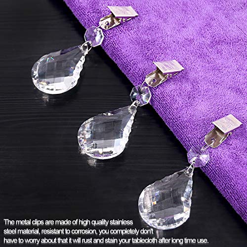 Keadic 10Pcs Cucurbit Christmas Tablecloth Weights Crystal Glass Teardrop Prisms Pendant Tablecloth Weights Kit, Crystal Chandelier Pendants Part