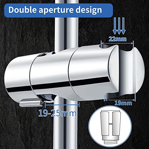 Shower Head Holder, Joyoldelf 19-25 MM Detachable Shower Holder Bracket, Adjustable Chrome Plated Shower Head Holders Replacement for Shower Head
