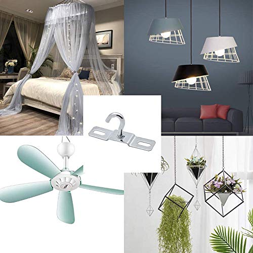 SDFFA 12 Pieces Ceiling Hook,Lamp Ceiling Hook,Lamp Hanging Hook,with screws,Used to Hang Crystal Lamps, Chandeliers,Ceiling Fans,Plant Baskets,S