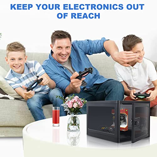 Lockable Box, Clear Lockable Storage Box for Food,Tech and Home Safety, Medicine Lock Box for Safe Medication,Lockable Storage Bin, Tablet Phone