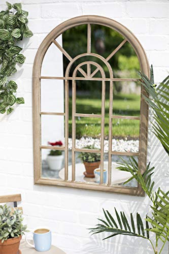 La Hacienda 55426 Rounded Arch Outdoor Mirror, stone effect, 97.0 cm*4.0 cm*67.0 cm