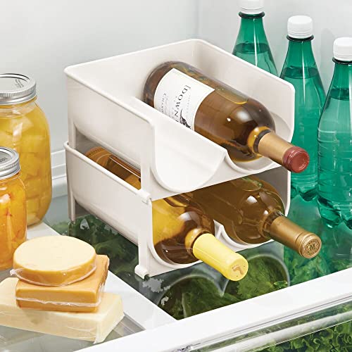 mDesign Set of 4 Modern Bottle Holder – Stackable Water Bottle Holder for Various Drink Bottles – Stylish Kitchen Accessories Set for The Kitchen