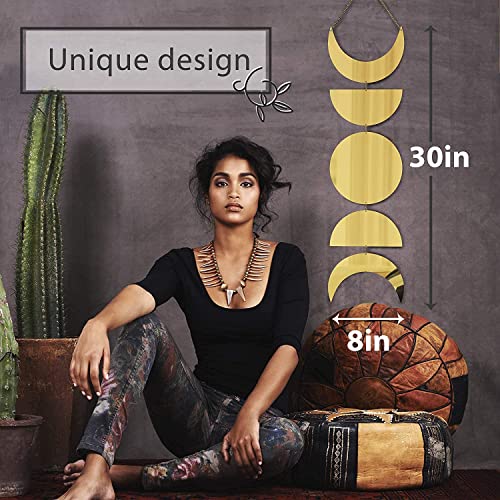 Moon Cycle Wall Decor | Acrylic Decorative Moon Phase Mirror Boho Wall Hanging | Bohemian Decor for Bedroom |Preppy Aesthetic Mirror Decorations