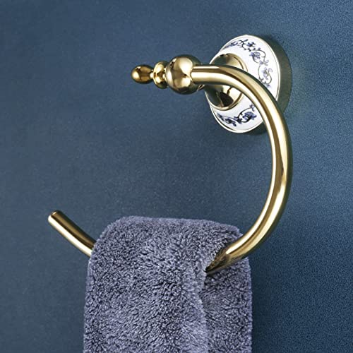 HIGOH Towel Racks,Towel Holder Bath Towel Holder, Bathroom Hand Towel, Towel Hook Hand Towel Holder,Wall Mounted Rack Blue & Porcelain Stainless